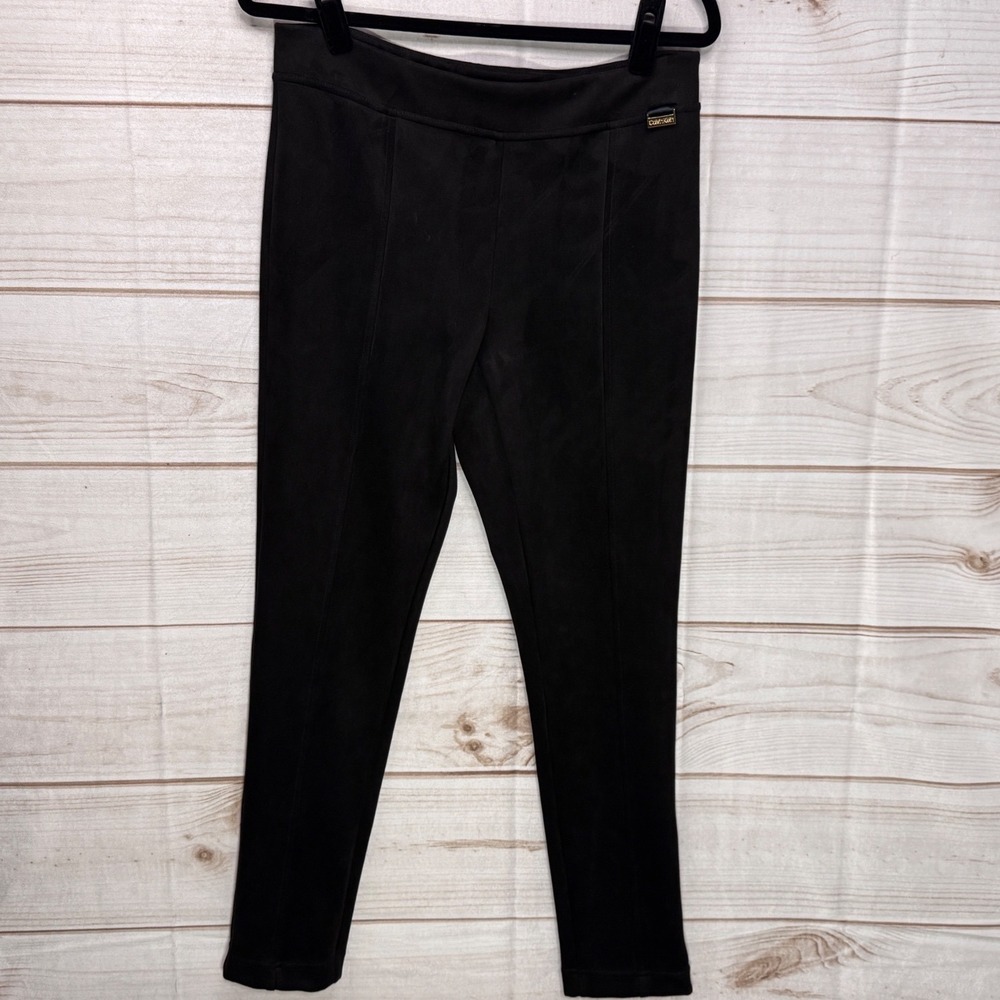 Calvin Klein Leggings Womens Medium Black Excellent Faux Suede Slim Fit Pants